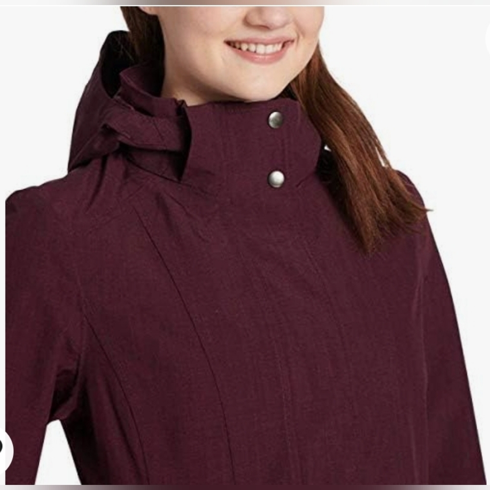 Kirkland Signature Ladies' Trench Coat Purple Lightweight Water Resistant - Picture 3 of 12